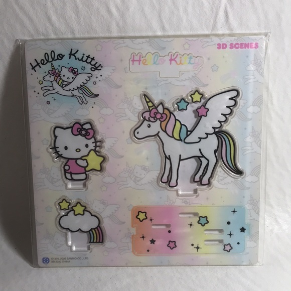 Sanrio Hello Kitty 3D Scenes 2 Different Scenes Hello Kitty Rainbows & Unicorns - Picture 3 of 6